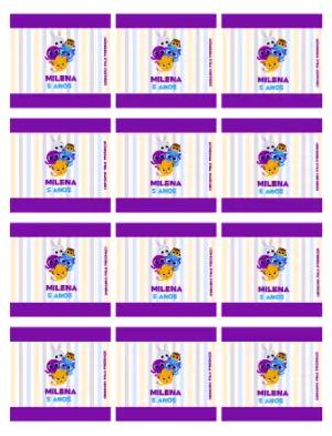 Adesivo para Balinha Personalizada Bolofofos para Aniversário Editável