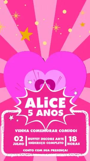 Convite Animado Aniversário Meninas Super Poderosas para Editar