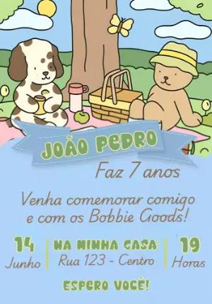 Convite de Aniversário Bobbie Goods Piquenique Editável