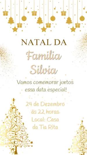Convite de Natal Elegante Dourado para Editar Online