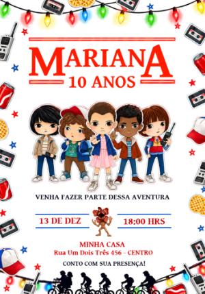 Convite Digital Stranger Things para Aniversário Editável
