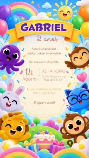 Convite de Aniversário Bolofofos Editável para Festa Infantil