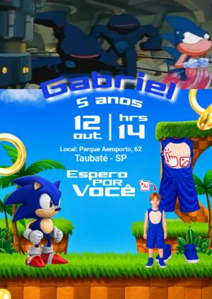 Convite Animado Sonic: Vire o Personagem com sua Foto IA
